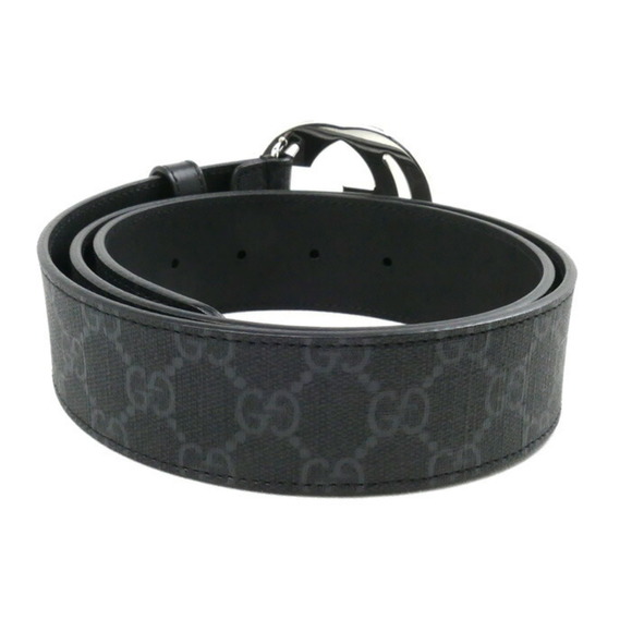 GUCCI Gucci Interlocking G Buckle GG Belt Black 411924 KGDHX 8449 Men's - Picture 2 of 5